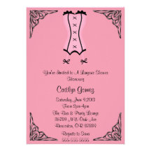 Black & Pink Lingerie Bridal  Shower Invitation