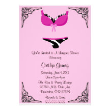 Black & Pink Lingerie Bridal  Shower Invitation