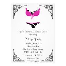 Black & Pink Lingerie Bridal  Shower Invitation