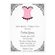 Black & Pink Lingerie Bridal  Shower Invitation