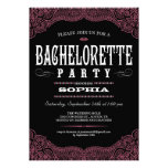 Black & Pink Paisley Bachelorette Party Invitation