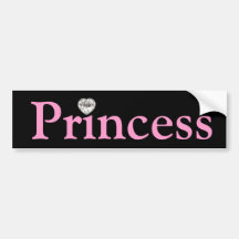 Black & Pink Princess Bumper sticker