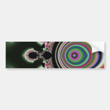 Black Pink Rainbow Fractal Jewels Bumper Sticker