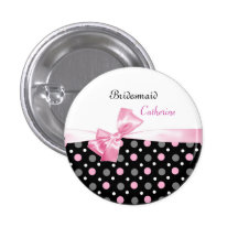 Black, pink, white polka dots Wedding Bridesmaid