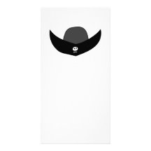 Black Pirate Hat Illustration. Customised Photo Card