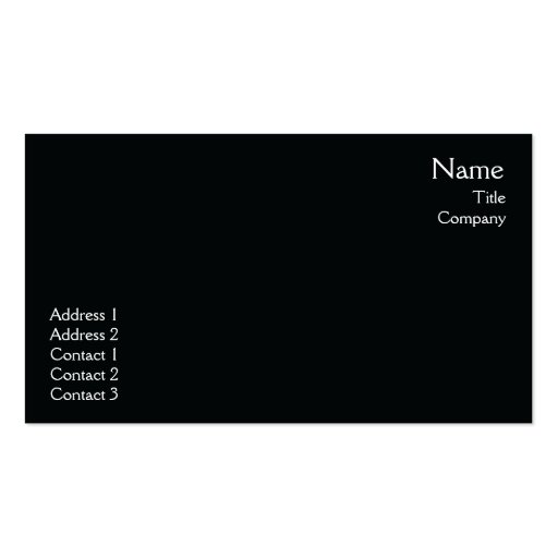 Black Plain  - Business Business Cards