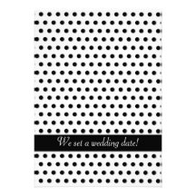 Black Polka Dot Pattern Personalized Announcement