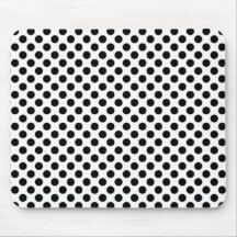 black polka dots in white mouse pad