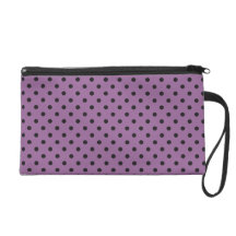 Black Polka Dots on any colour Wristlet