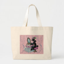 Black Poodle Boudoir  Retro Art Tote Bag