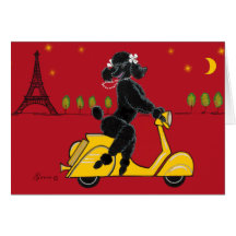 Black Poodle Eiffel Tower Cards