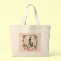 Black Poodle Marie Antoinette Pink Roses bags