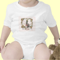 Black Poodle Marie Antoinette Pink Roses t-shirts