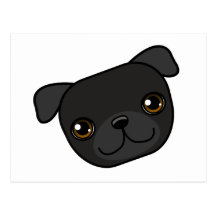 Black Pug Postcard