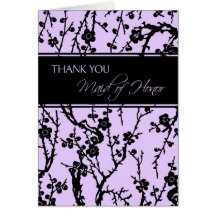 Black & Purple Floral Thank You Maid of Honour Car