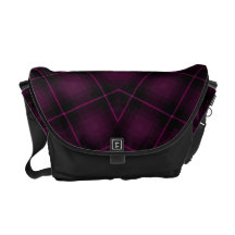 Black Purple Gothic Plaid Messenger Bag