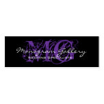 Black Purple Monogram Customisable Business Card Templates