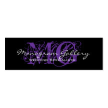 Black Purple Monogram Customisable Business Card Templates