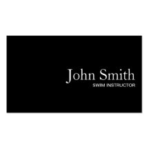 Black QR Code Swim Instructor Business Card