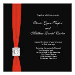 Black Red Bow Red Black Wedding Personalized Invites
