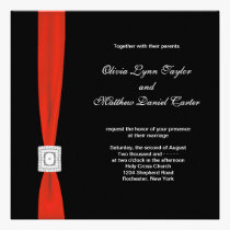 Black Red Bow Red Black Wedding invitations