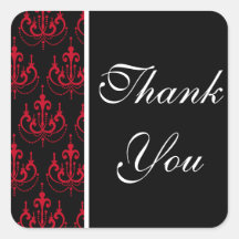 Black & Red Chandelier Elegant Wedding Sticker