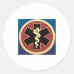     black & red & gold round sticker
