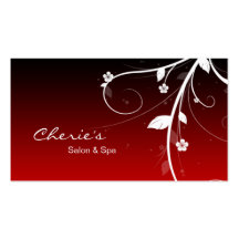 Black Red Hair / Nail Salon business card