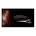 Black Red Hair Salon Appointment Business Card
