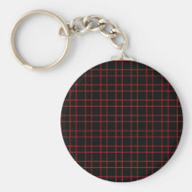 Black Red Plaid Keychains