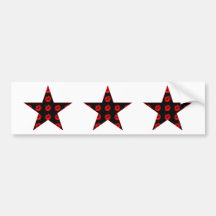 Black & Red Star of Kisses Bumper Sticker