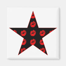 Black & Red Star of Kisses Magnets