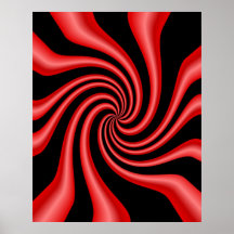 Black & Red Swirl Posters