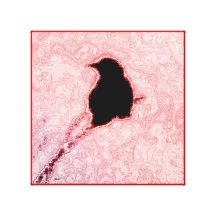 Black & REDbird Stretched Canvas Print