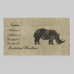 Black Rhinoceroses Silhouette Business Card/Tags business cards