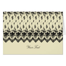 Black Rose Lace A7 Greeting Card (Cream)