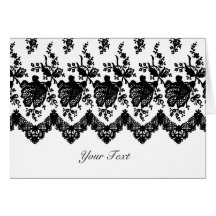 Black Rose Lace A7 Greeting Card (White)