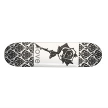 Black Rose of Love Custom Skate Board