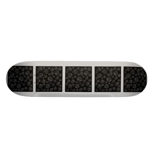Black Rose Pattern Design. Custom Skateboard