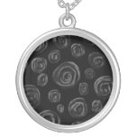 Black Rose Pattern Design. Necklace