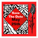 Black Rose Save The Date Invitation