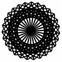 Black Round Lace Style Pattern. Photo Sculptures