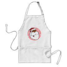 Black Santa Cartoon (Pink) Aprons