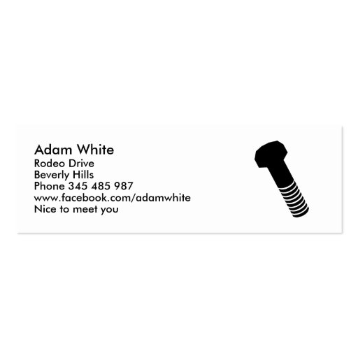 Black screw business card template