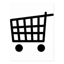 black shopping trolley post cards