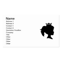 Black Silhouette Princess T-shirts and Gifts Business Card