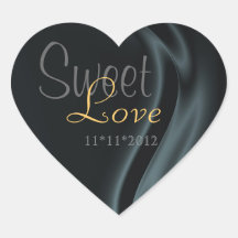 Black Silk Heart Candy Buffet Sticker