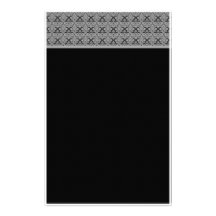 Black Silver Single Damask Stationery