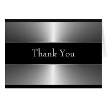 Black Silver Thank You Cards