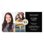 Black simply collage class of grad announcement picture card